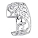 Sterling Silver Filigree Heart Cuff Bracelet 25mm