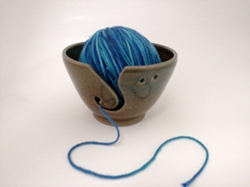 Yarn Bowl - knitting bowl for knitting and crochet.-Sienna Brown with a hint of blue- Holds your yarn in style. Ready to SHIP