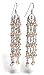 Diamond and Fresh Water Pearl Drop Enamel Earring, Bezel Set and Wired in 18k White Gold (T.w 2.40)