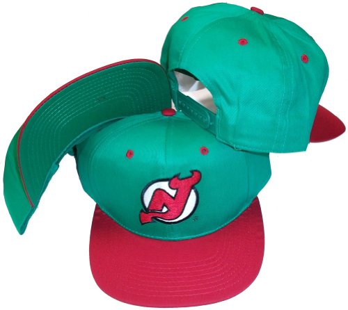 New Jersey Devils Green/Red Two Tone Plastic Snapback Adjustable Plastic Snap Back Hat / Cap