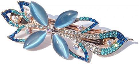 LUNA Womens Alloy Rhinestone Butterfly Bowknot Hair Clips Hair Pins Blue