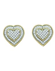 10KT Yellow Gold 0.33 CTW Diamond Micro Pave Earrings
