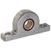 Spyraflo PB2-500-B SAE-840 Oil Impregnated Bronze Bearing Pillow Block, 2 Bolt Holes, 0.50" Bore Diameter, Aluminum, Inch