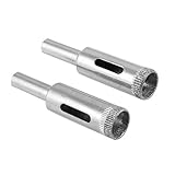 uxcell　ガラスホールソー　12mm穴径タイプ　ダイヤモンド粒子　シルバートーン