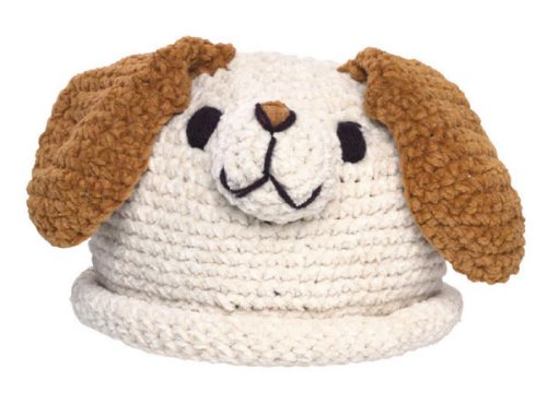 San Diego Hat Company Cotton Chenille Puppy Hat White, 6-12 Months