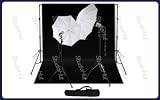 Studiohut Strobe Flash Complete Portrait Lighting Kit with Background Stand & 10' x 20' muslin backdrop (Black)