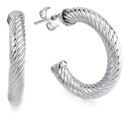 Childrens Toyshop  Jewelry : Sterling Silver Designer Inspired Hoop Earrings