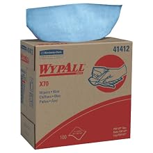 Kimberly-Clark Wypall X70 Disposable Wiper, 16-51/64" Length x 9-3/32" Width, Blue (10 Cartons of 100)
