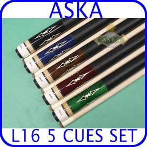 Billiard Pool Cue Stick Set Aska L16 5 pool cue sticks