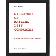 Directory of Mailing List Companies: A Guide to Mailing List Sources