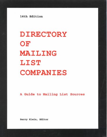 Cover image : Directory of Mailing List Companies: A Guide to Mailing List Sources (Directory of Mailing List Companies)