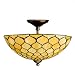 Kichler Lighting 69085 2-Light Open House Art Glass Semi-Flush Ceiling Light, Vintage Natural Brass Finish