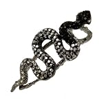 Acosta - Black Swarovski Crystal - Snake Hair Accessory Slide