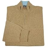 Principe di Salina Biscuit Cashmere Zip Mock Turtleneck Sweater