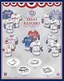 Texas Rangers 11 x 14 Uniform History Plaque