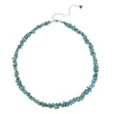 Sterling Silver Blue Turquoise Chip Necklace , 16+3 Extender