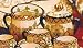 Ceramic cream and sugar set, 'Golden Harvest' (pair)