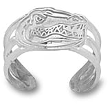 University of Florida Gator Head Toe Ring Pendant (Silver)