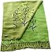Vietnamese Embroidered Silk Scarf - Loden Green / Green
