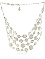Kara Ross "Nugget" Mother-Of-Pearl and Sapphires Gemstone Editorial Bib Necklace