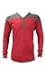 Two Tone V-Neck Henley Thermal Wine. Size: XL