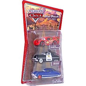 Disney Pixar CARS 1:55 Die Cast Figure 3-Pack Cactus McQueen, Dirt Track Doc and Sheriff by Cars