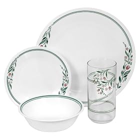 Corelle Livingware 16-Piece Set with Drinkware, Service for 4, Rosemarie by Corelle
