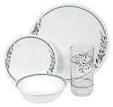 Corelle Livingware 16-Piece Dinnerware Set, Service for 4, Rosemarie