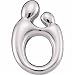 14K White Gold Mother and Child Hollow Charm Pendant