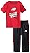 New Balance Little Boys' 2 Piece Tee and Tricot Pant Set Basket Ball Grooves