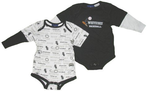 Infant Chicago White Sox Grand Slam 2 Piece Long Sleeve Creeper Set - 18M