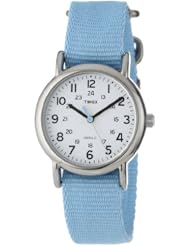 Timex Womens T2P0759J Weekender Pastel Blue Slip Thru Nylon Strap Watch