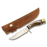 Colt Knives 413 Hunter Fixed Blade Knife with Round Design Genuine Stag Handles
