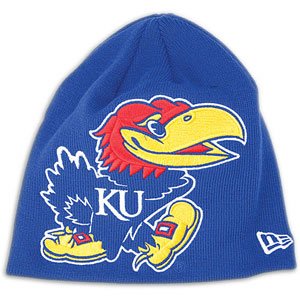 Kansas New Era College Big One Knit - Men's ( Royal : Kansas )
