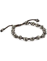 M.Cohen Hand made Designs Knotted Sterling Silver Beads On Knotted Waxed Linen Bracelet