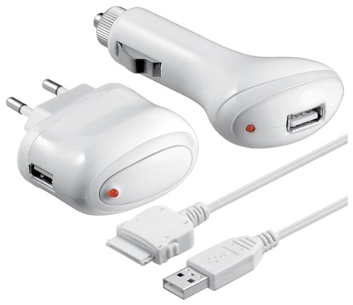 1aTTack 3 in1 Ladeger&auml;t Set f&uuml;r Apple iPod/iPhone (230V, USB 2.0) wei&szlig; Preisvergleich