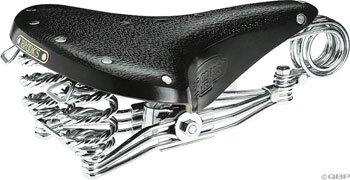 Brooks Saddles B33 Bicycle Saddle with Clamp (Chrome Rails, Black)