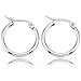 MOWOM Silver Stainless Steel Hoop huggie Earring Classic Charm Elegant ( 3 Pairs )