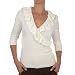 A. Byer Junior's Ruffle Me Up Shawl Collar Soft Sweater In Rich Colors,Ivory,Large