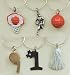 Let's Play Hoops or Roundball Set of 6 Wine Glass Charms from That Wine is Mine - 1441P