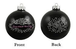 HBO Sex And The City Black Rose Glass Ball Christmas Ornament 4"