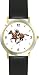 Polo Pony and Rider Chasing Down the Ball Horse - WATCHBUDDY&reg; DELUXE TWO-TONE THEME WATCH - Arabic Numbers - Black Leather Strap-Size-Large ( Men's Size or Jumbo Women's Size )