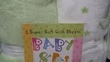Microplush Crib Sheets (2) Mint Green and White with Moon and Stars