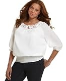 Charter Club Plus Size Top, Openwork Neckline