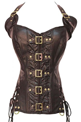 Dear-lover Women's Buckle-up Steampunk Corset X-Large Size Coffee steampunk buy now online Dear-lover Women's Buckle-up Steampunk Corset X-Large Size Coffee steampunk buy now online
