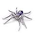Dazzling Luxurious and Stylish Spider Clip Pin Brooch w/Rhinestone - Purple