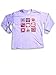Misteev_us - Little Girls Long Sleeve Shirt -Periwinkle, 'Plenty of Patterns' with Red, White, and Navy Design