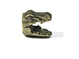 Crocodile Ring Size 7.5 Gold Alligator Gator Florida Taxidermy Head Fashion Jewelry