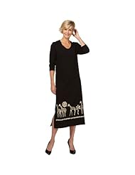 Petite Scoop Neck General Print Cotton/Knit Ankle Length Spring Summer Fall Winter Evening Dress 