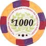 Authentic All Clay Casino Da Vinci Poker Chips, Orange w/$1,000 Denomination, Comparable to Paulson.